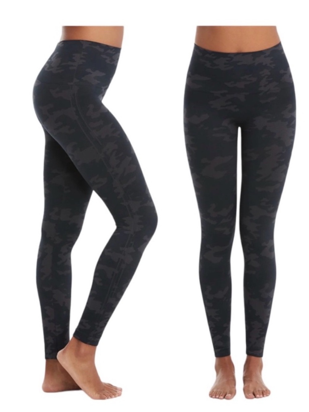 SPANX High-Waist Black Camo Leggings - Women Pants & Jumpsuits